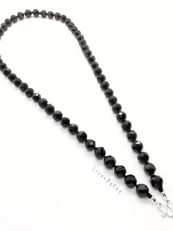 สร้อยคอนิลแท้เจียรเหลี่ยม Black Spinel