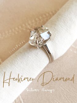 แหวนเงินหินเฮอร์คิเมอร์ไดม่อน Herkimer Diamond