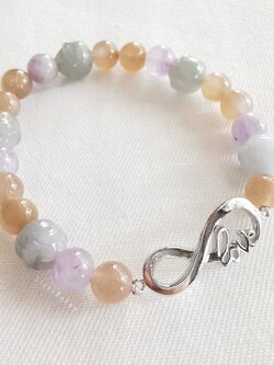 สร้อยข้อมือหินลาเวนเดอร์อเมทิสต์,หยก,ซันสโตน