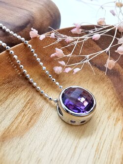 สร้อยคอเงินจี้พลอยอเมทิสต์(Amethyst)
