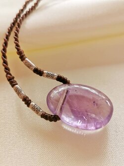 สร้อยคอเชือกถักจี้หินอเมทิสต์ Amethyst