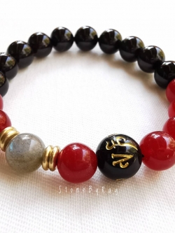 สร้อยข้อมือหินอาเกต&หินลาบราโดไลท์