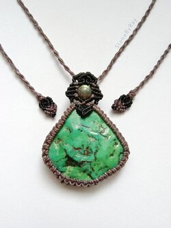 สร้อยคอเชือกถักจี้หินเทอร์ควอยส์ Turquoise