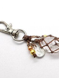 พวงกุญแจเชือกถักหินคริสตัลควอตซ์ Crystal Quartz