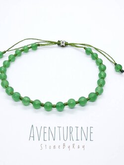 สร้อยข้อมือเชือกหินกรีนอเวนเจอรีน Aventurine
