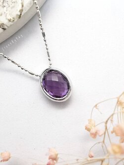 สร้อยคอเงินจี้พลอยอเมทิสต์(Amethyst)
