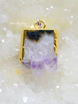 จี้หินอเมทิสต์ผลึกธรรมชาติ