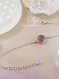 สร้อยข้อมือเงินหินอเมทิสต์ Amethyst