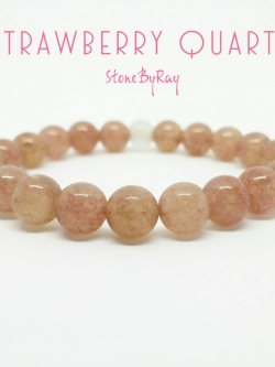 สร้อยข้อมือหินสตอเบอรี่ควอตซ์