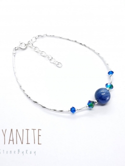 สร้อยข้อมือเงินหินไคยาไนท์ Kyanite