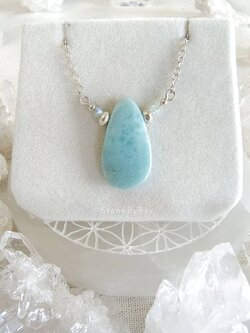 สร้อยคอเงินจี้หินลาริมาร์ Larimar