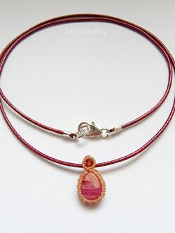 สร้อยคอเชือกจี้พลอยทับทิม Ruby