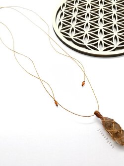 สร้อยคอเชือกจี้หินสโมกกี้ควอตซ์ Smoky Quartz