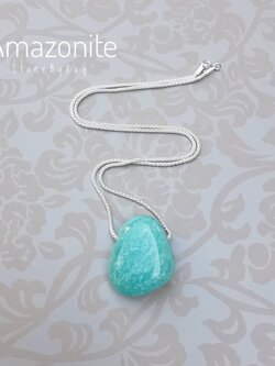 สร้อยคอเงินจี้หินอมาโซไนท์