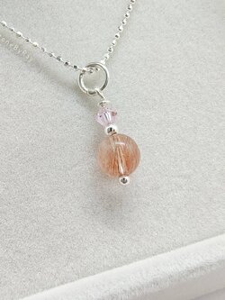 สร้อยคอเงินจี้หินไหมนาค Red Rutilated Quartz